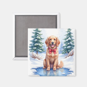 Akvarell Amerikansk Water Spaniel Frusen damm Magnet