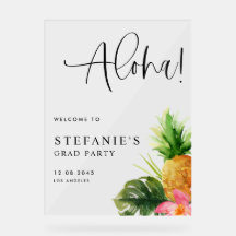 Akvarell Ananas Aloha Examenfest