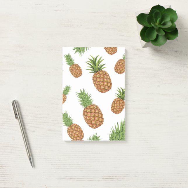 Akvarell ananas mönster 1 post-it block (Kontor)