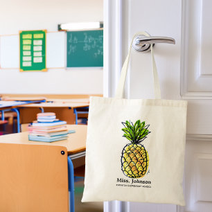 Akvarell Ananas Personlig Lärare Tygkasse