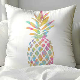 Akvarell Ananas Tropisk Regnbåge Kudde