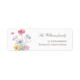 akvarell äng blommor Returadressetikett Returadress Etikett