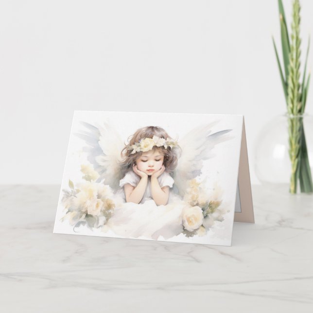 Akvarell ängelflicka  kort (Framsida)