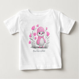 Akvarell Anka Rosa Blommig Baby T-Shirt