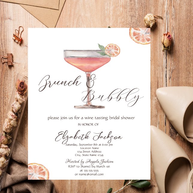 Akvarell Aperol Spritz Brunch & Bubbly Inbjudningar (Skapare uppladdad)