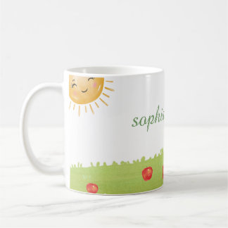 Akvarell Äppelträdgård Baby Shower Kaffemugg