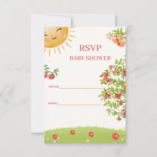 Akvarell Äppelträdgård Baby Shower OSA Kort