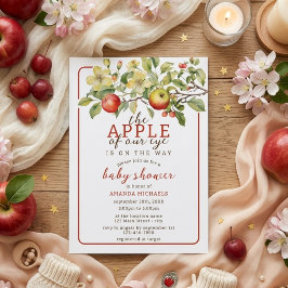 Akvarell Äpple i Vårt Öga Höst Baby Shower Inbjudningar