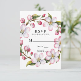 Akvarell Äpple Körsbärsblomning Bröllop OSA Kort