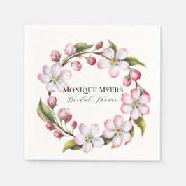 Akvarell Äpple Körsbärsblomning Bröllopsdusch Pappersservett