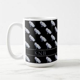 Akvarell Arktisk Räv Jul Mönogram Kaffemugg