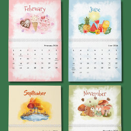 Akvarell årstider Kalender