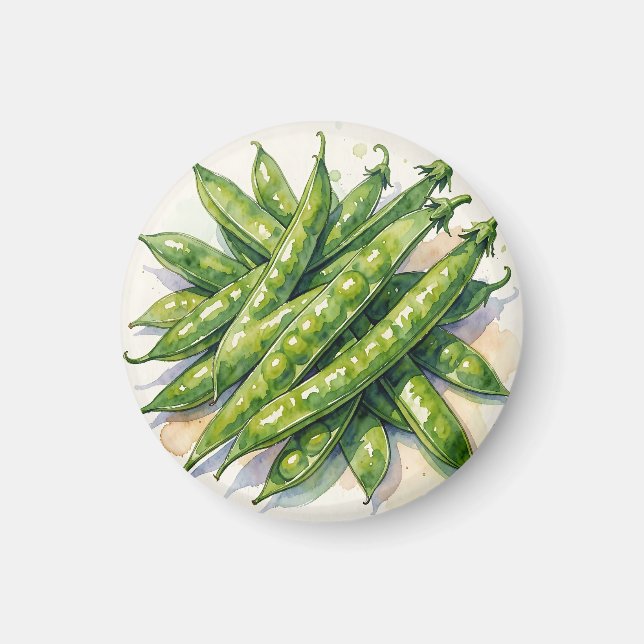 Akvarell Ärtpodsar Magnet (Framsidan)