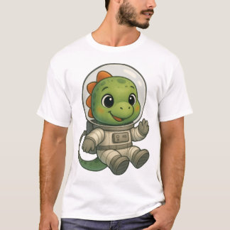 Akvarell Astronaut Dinosaur Söt Rymdutforskning T Shirt