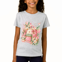 Akvarell Åter till skolan Flickor T-Shirt | Rosa r