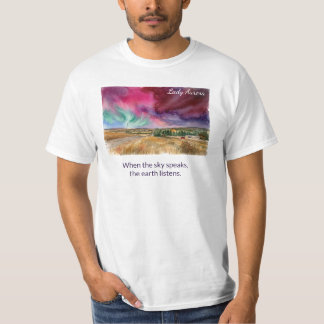 Akvarell Aurora Borealis | Alberta Prairie Lands T Shirt