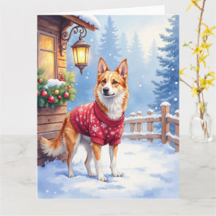 Akvarell Australian Cattle Dog Rustik Krans Kort