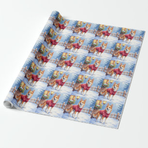 Akvarell Australian Cattle Dog Rustik Krans Presentpapper