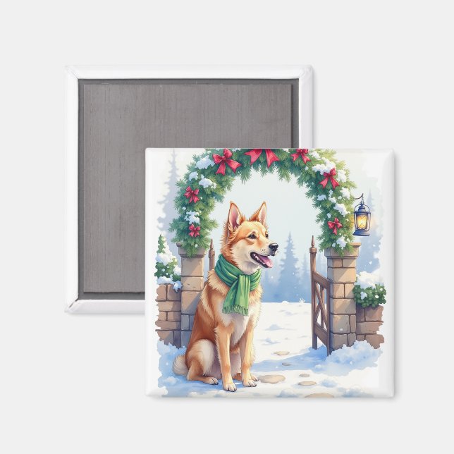 Akvarell Australian Kelpie Landsgate Magnet (Front/Back)