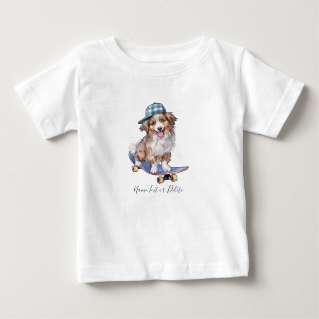 Akvarell Australian Shepherd T-Shirt (Framsida)