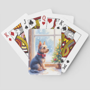 Akvarell Australian Terrier Bordjuldekoration Casinokort
