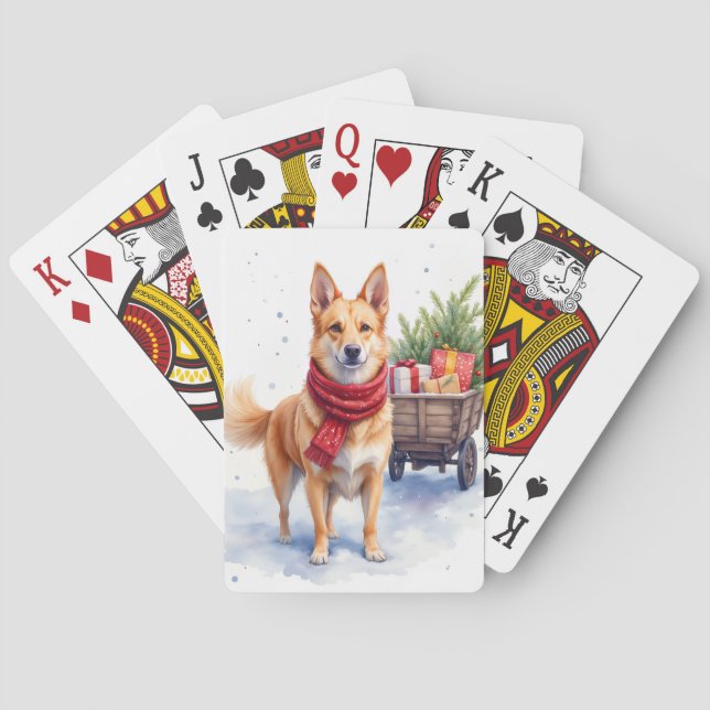 Akvarell australisk stumpy tail cattle dog casinokort (Baksidan)