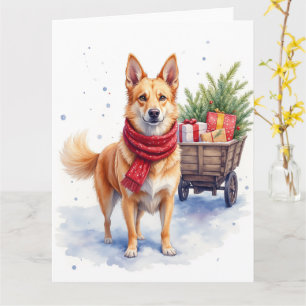 Akvarell australisk stumpy tail cattle dog kort