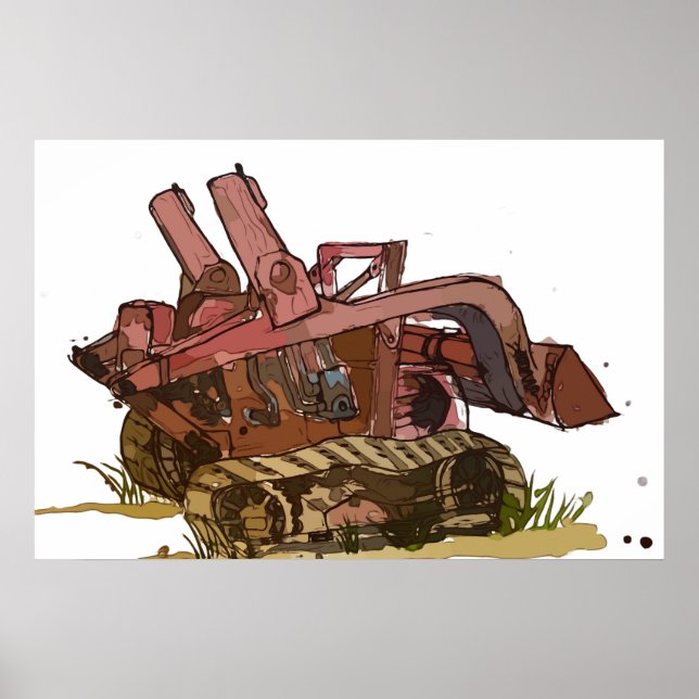 Akvarell av en orange katt spårad logger poster (Framsidan)