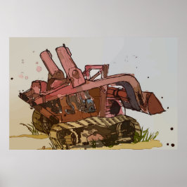 Akvarell av en orange katt spårad logger poster