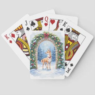 Akvarell Azawakh Snöig Stenarcke Jul Casinokort