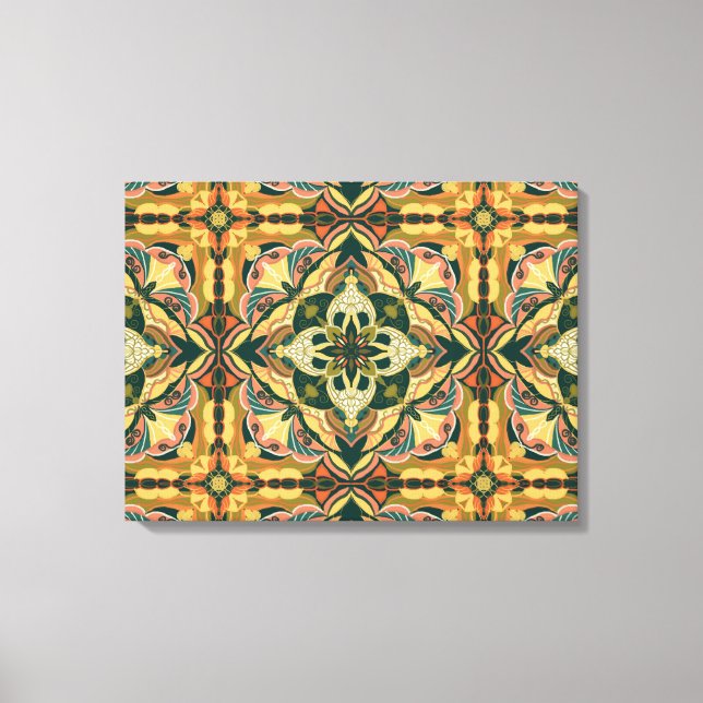 Akvarell Azulejo Spansk Kakel Canvastryck (Framsida)