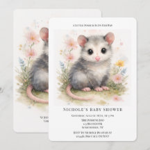 Akvarell Baby Opossum Barnkalas