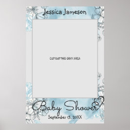 Akvarell Baby Shower Foto Rekvisita Affisch