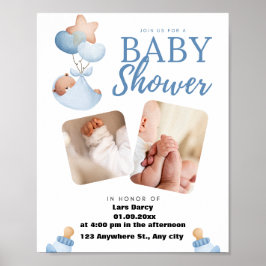 akvarell baby shower inbjudan poster