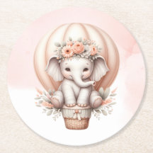 Akvarell Baby Shower Päron Elefant