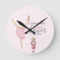 Akvarell ballerina nötknäppare rosa baby shower