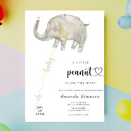 Akvarell Ballong Elefant Baby Shower Inbjudningar