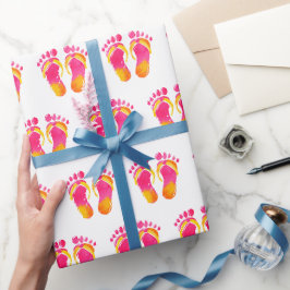 Akvarell Barfota och Flip-flops Presentpapper