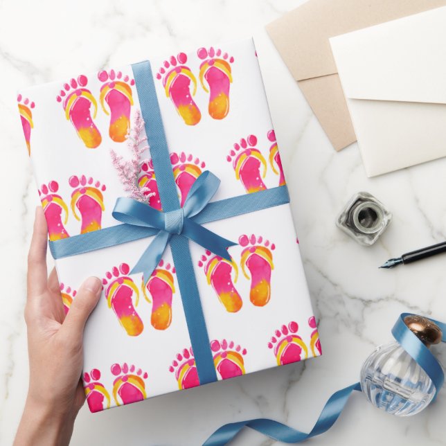 Akvarell Barfota och Flip-flops Presentpapper (Gifting)