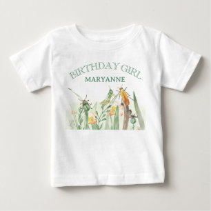 Akvarell Barn Bug Insekt Födelsedag T Shirt