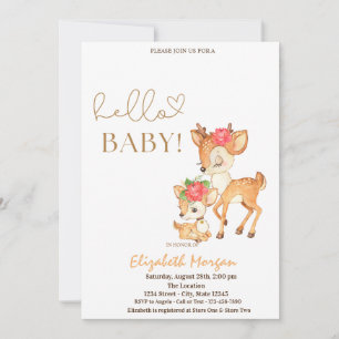 Akvarell Barnvakt Ränder Baby Shower Inbjudningar