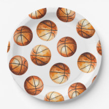Akvarell Basketboll Pappers Tallrik