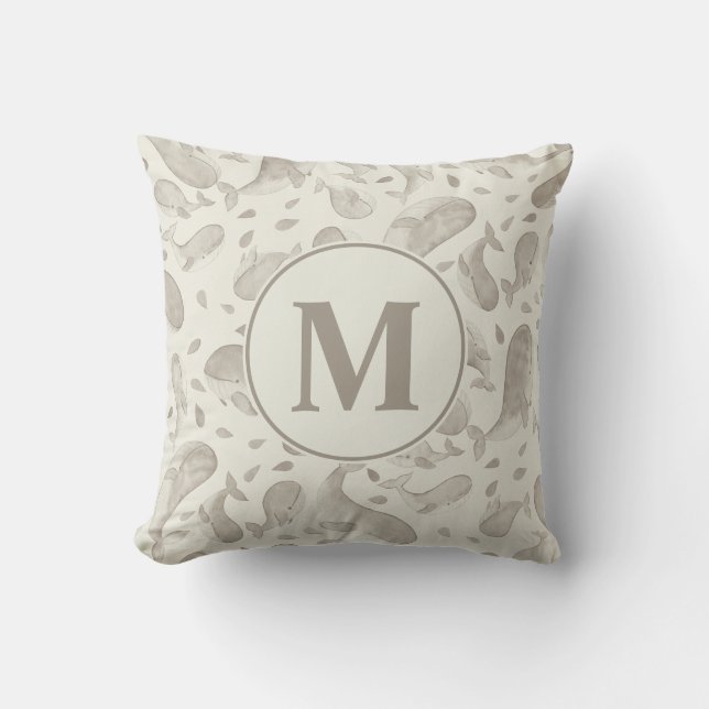 Akvarell Beige Val Paisley Nurseriesalong | Monogr Kudde (Framsida)