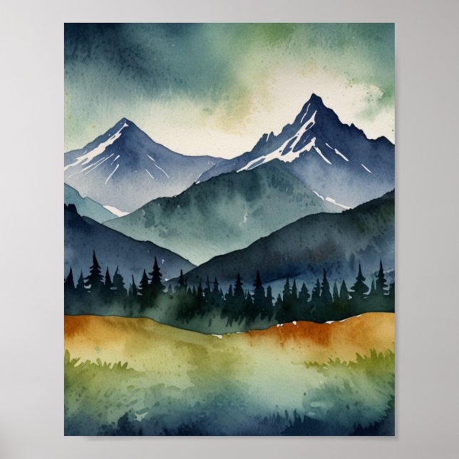 AKVARELL BERG KONST POSTER (Framsidan)