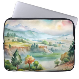 Akvarell Berglandskap Laptop Fodral