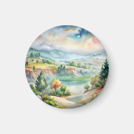 Akvarell Berglandskap Magnet