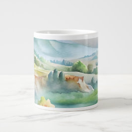 Akvarell Bergslandskap Jumbo Mugg