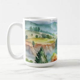 Akvarell Bergslandskap Kaffemugg