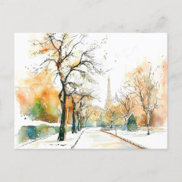 Akvarell Berlin Funkturm Höst Vykort