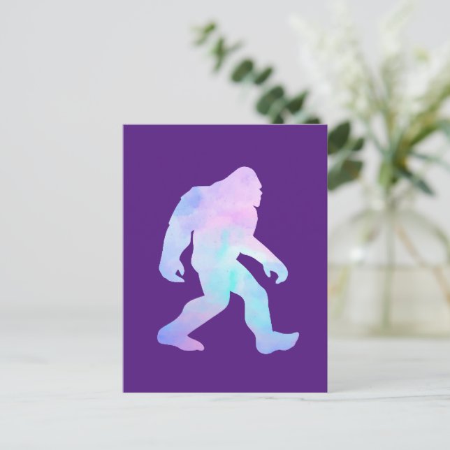Akvarell Bigfoot       Meddelande Vykort (Stående Fram)
